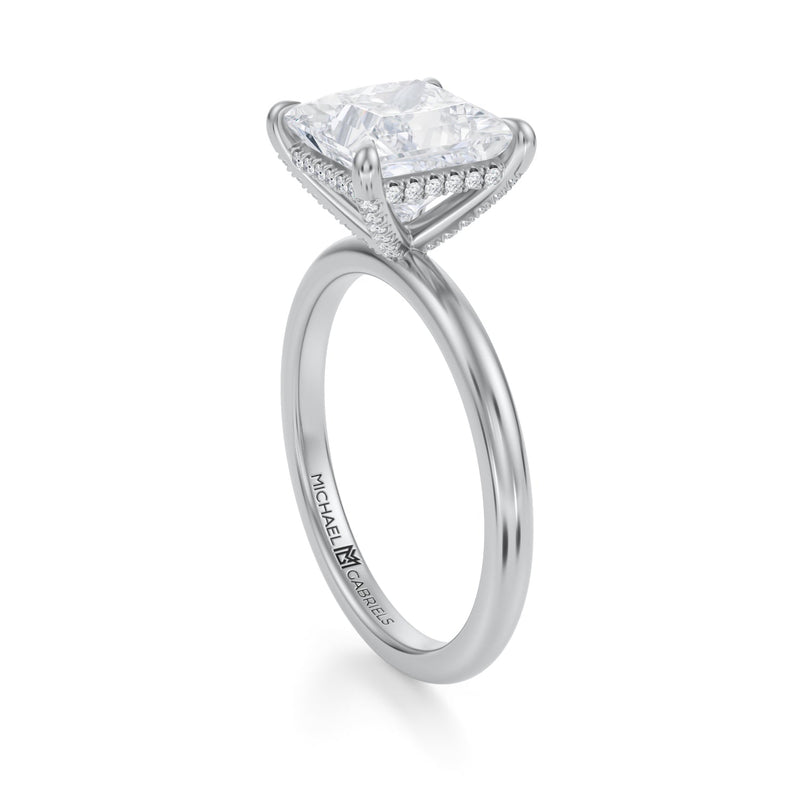 Princess Solitaire Ring With Pave Basket  (1.40 Carat F-VS1)