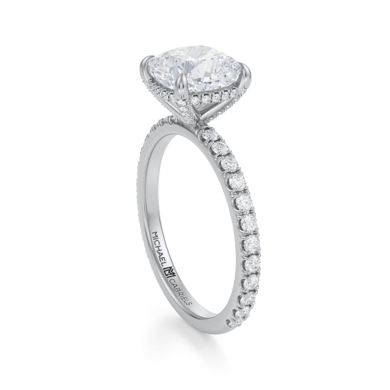 Cushion Pave Basket With Pave Ring  (2.70 Carat F-VS1)