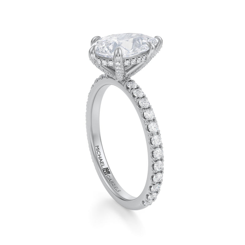 Pear Pave Basket With Pave Ring  (2.50 Carat F-VS1)