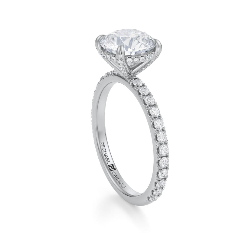 Round Pave Basket With Pave Ring  (3.50 Carat F-VS1)