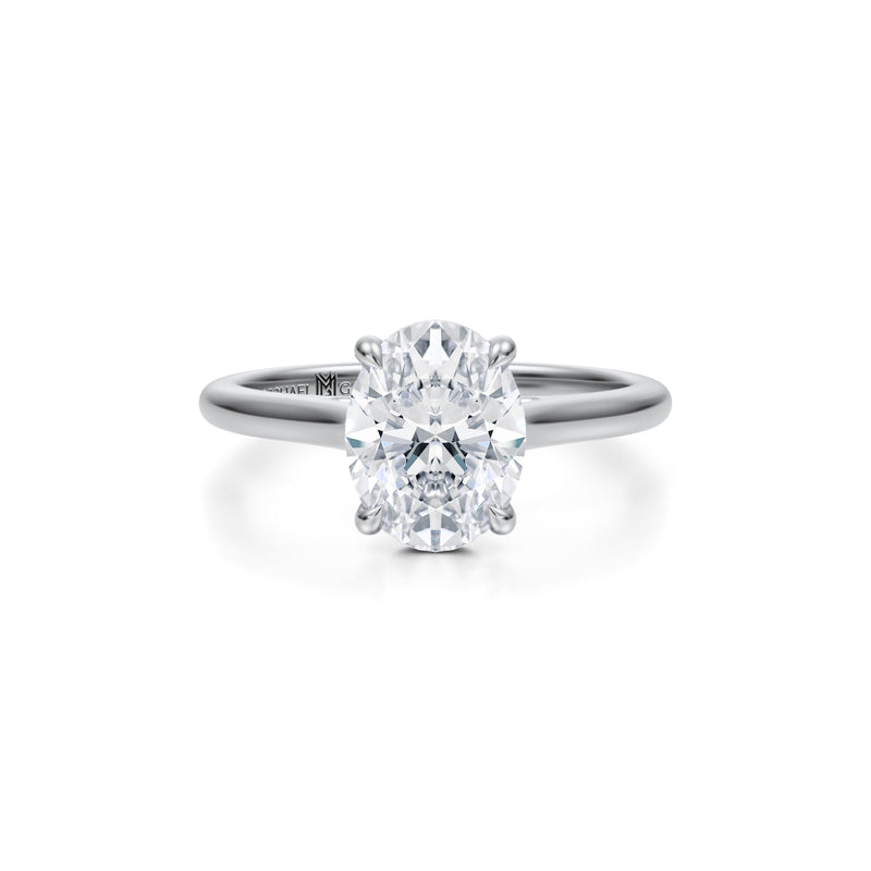 Classic Oval Cathedral Ring  (3.20 Carat G-VS1)