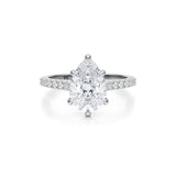 Pear Pave Cathedral Ring With Pave Basket  (2.40 Carat F-VS1)