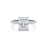 Radiant Pave Cathedral Ring With Pave Basket  (1.70 Carat F-VVS2)