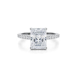 Radiant Pave Cathedral Ring With Pave Basket  (3.20 Carat E-VS1)