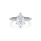 Pear Trio Pave Cathedral Ring With Pave Basket  (1.00 Carat G-VVS2)