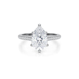 Pear Trio Pave Cathedral Ring With Low Pave Basket  (1.20 Carat G-VVS2)
