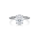 Oval Martini Basket Solitaire Ring  (3.50 Carat G-VS1)