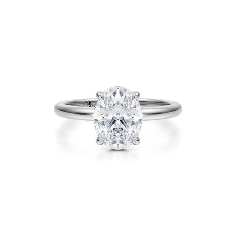 Oval Martini Basket Solitaire Ring  (3.50 Carat D-VS1)