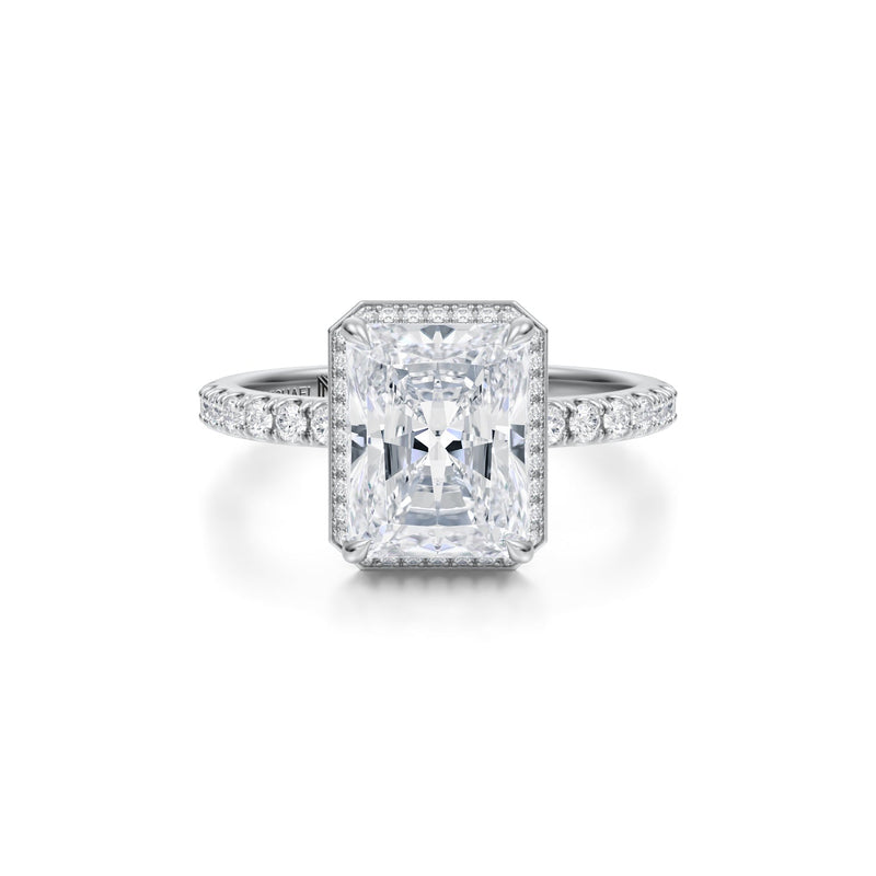 Radiant Knife Edge Halo With Pave Ring  (1.40 Carat D-VS1)