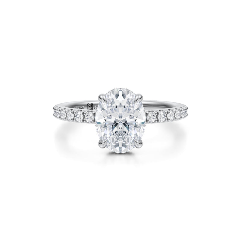 Oval Wrap Halo With Pave Ring  (3.00 Carat E-VS1)