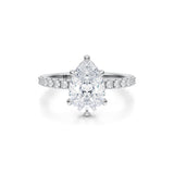 Pear Wrap Halo With Pave Ring  (3.70 Carat E-VS1)