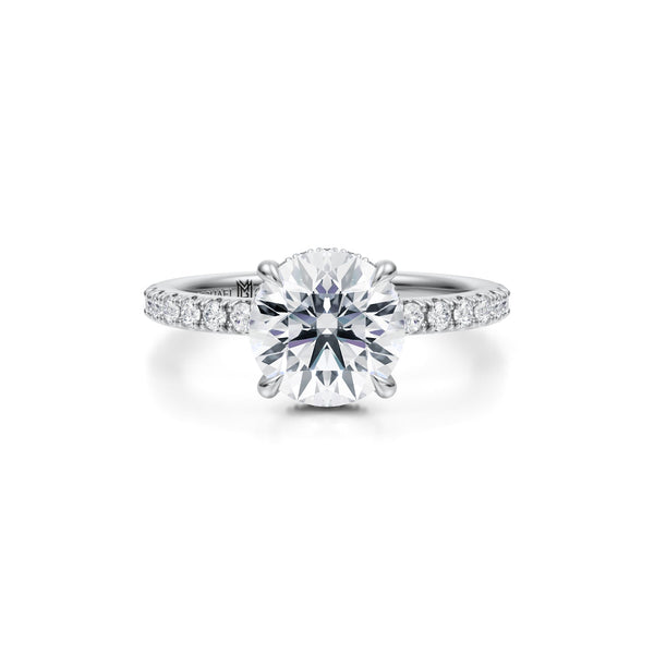 Round Wrap Halo With Pave Ring  (2.40 Carat E-VS1)