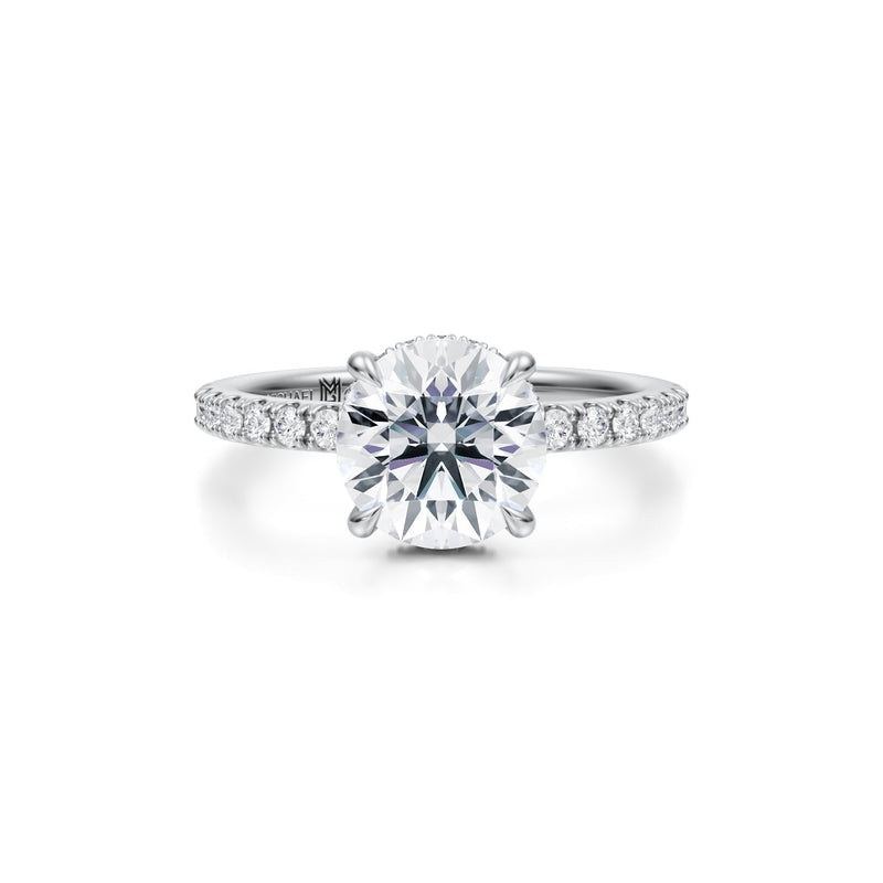 Round Wrap Halo With Pave Ring  (3.20 Carat F-VVS2)