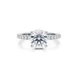 Round Wrap Halo With Pave Ring  (3.40 Carat D-VVS2)