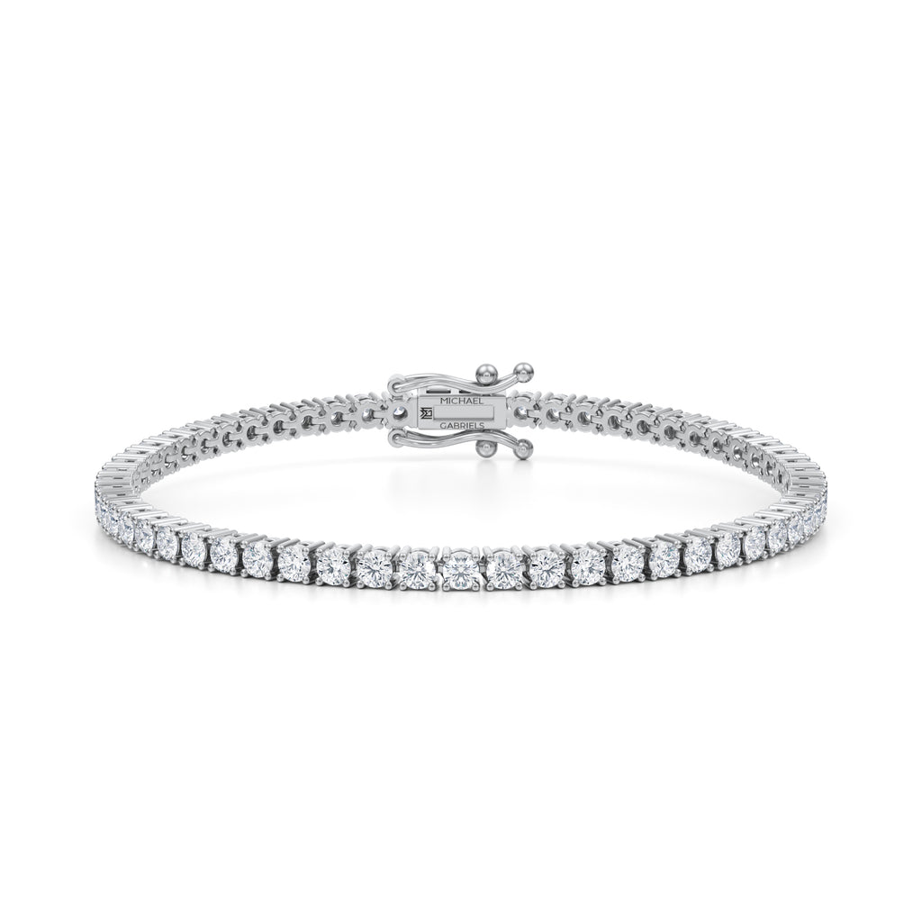 14K White Gold 1 Ct.Tw.Diamond 4 Prong Illusion Tennis Bracelet – Rays  Jewelry International -