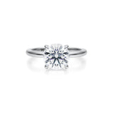 Lab Grown Diamond Solitaire Ring in White Top Angle