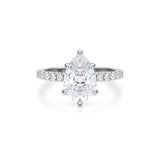 Pear Pave Ring With Pave Prongs  (1.50 Carat F-VVS2)