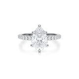 Pear Pave Ring With Pave Prongs  (2.70 Carat E-VVS2)