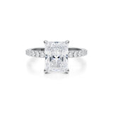 Radiant Pave Ring With Pave Prongs  (2.00 Carat G-VVS2)