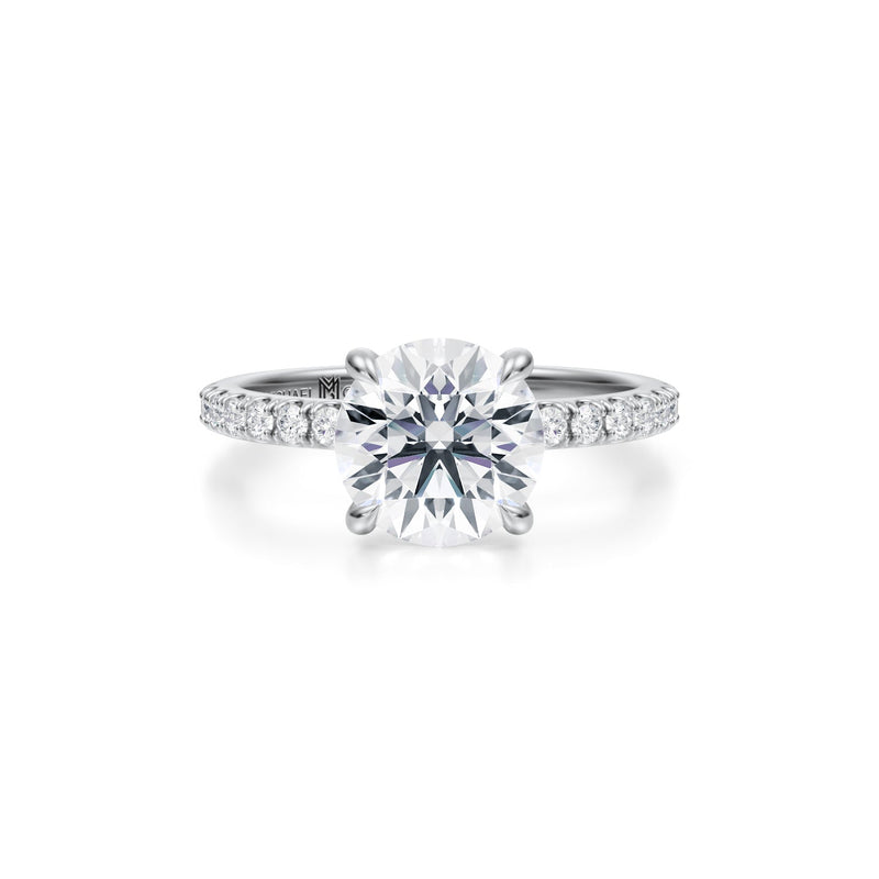 Round Pave Ring With Pave Prongs  (2.70 Carat E-VVS2)