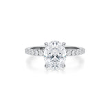 Oval Pave Ring With Pave Prongs  (2.20 Carat E-VS1)