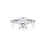 Oval Pave Ring With Pave Prongs  (2.00 Carat E-VVS2)