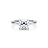 Cushion Solitaire Ring With Pave Basket  (1.40 Carat F-VS1)