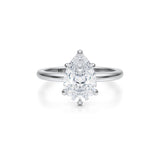 Pear Solitaire Ring With Pave Basket  (1.20 Carat D-VVS2)