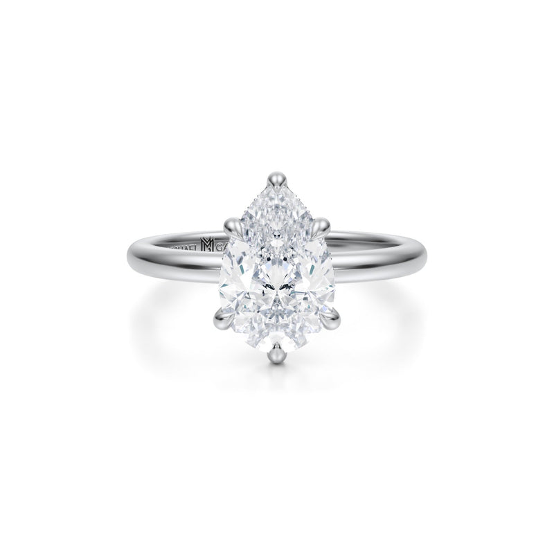 Pear Solitaire Ring With Pave Basket  (1.20 Carat E-VS1)