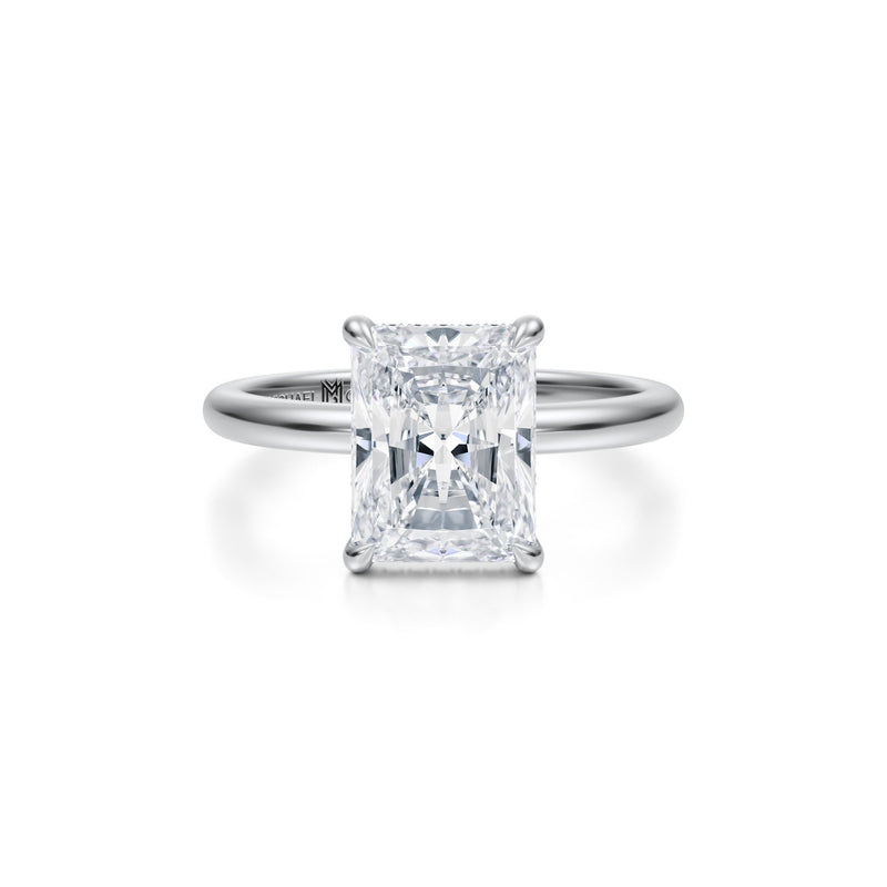 Radiant Solitaire Ring With Pave Basket  (1.40 Carat G-VS1)