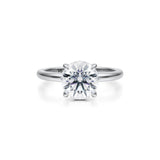 Round Solitaire Ring With Pave Basket  (1.40 Carat G-VVS2)
