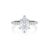Pear Pave Basket With Pave Ring  (2.20 Carat F-VS1)