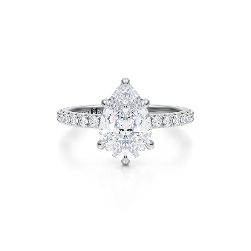 Pear Pave Basket With Pave Ring  (3.70 Carat G-VS1)