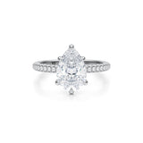 Pear Pave Basket With Trio Pave Ring  (3.70 Carat E-VS1)