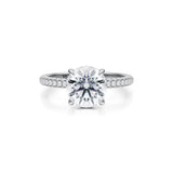 Round Pave Basket With Trio Pave Ring  (3.40 Carat F-VVS2)