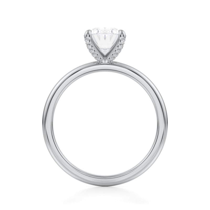 Oval Solitaire Ring With Pave Prongs