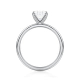 Oval Solitaire Ring With Pave Prongs  (1.70 Carat D-VVS2)