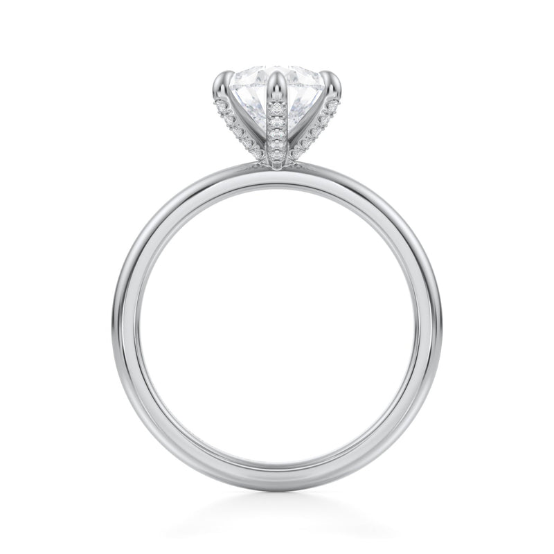 Pear Solitaire Ring With Pave Prongs  (1.70 Carat F-VS1)