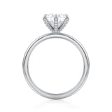 Pear Solitaire Ring With Pave Prongs  (3.20 Carat E-VVS2)