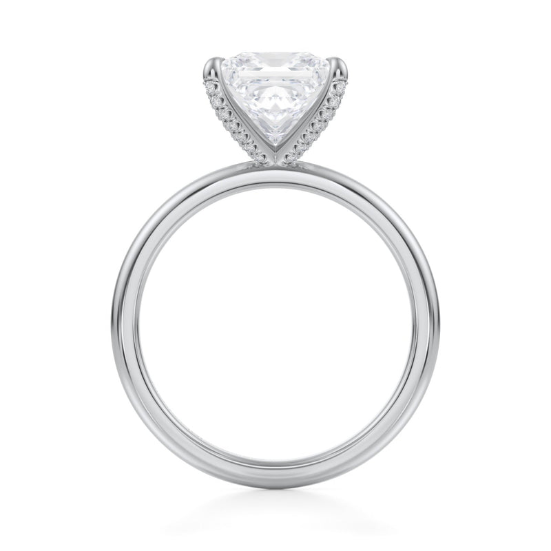 Princess Solitaire Ring With Pave Prongs  (2.50 Carat F-VVS2)