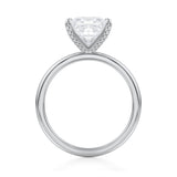 Princess Solitaire Ring With Pave Prongs  (2.70 Carat E-VVS2)
