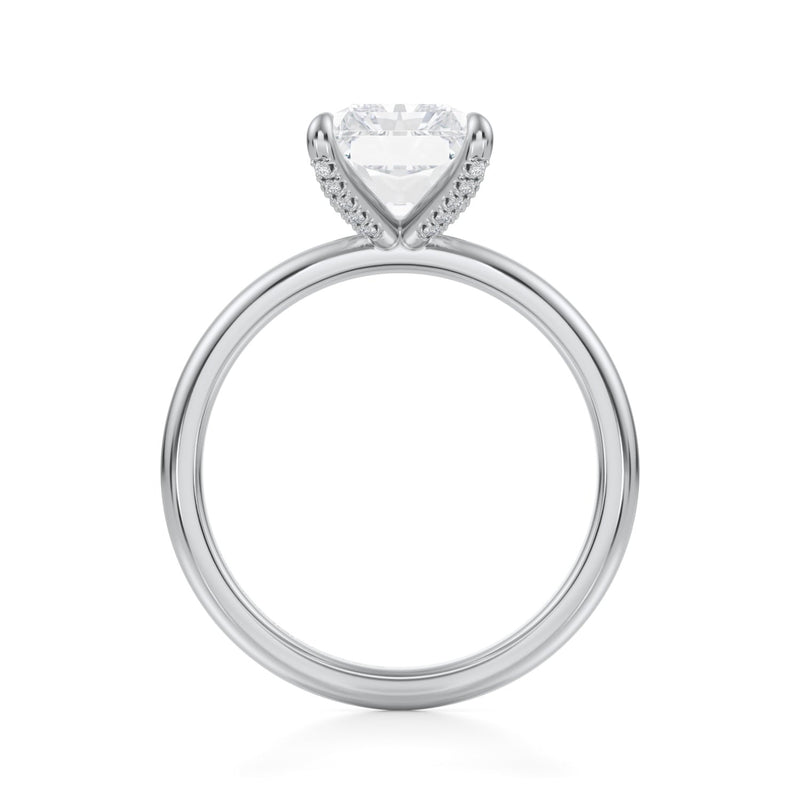 Radiant Solitaire Ring With Pave Prongs  (3.70 Carat G-VS1)