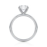 Round Solitaire Ring With Pave Prongs  (2.70 Carat G-VVS2)