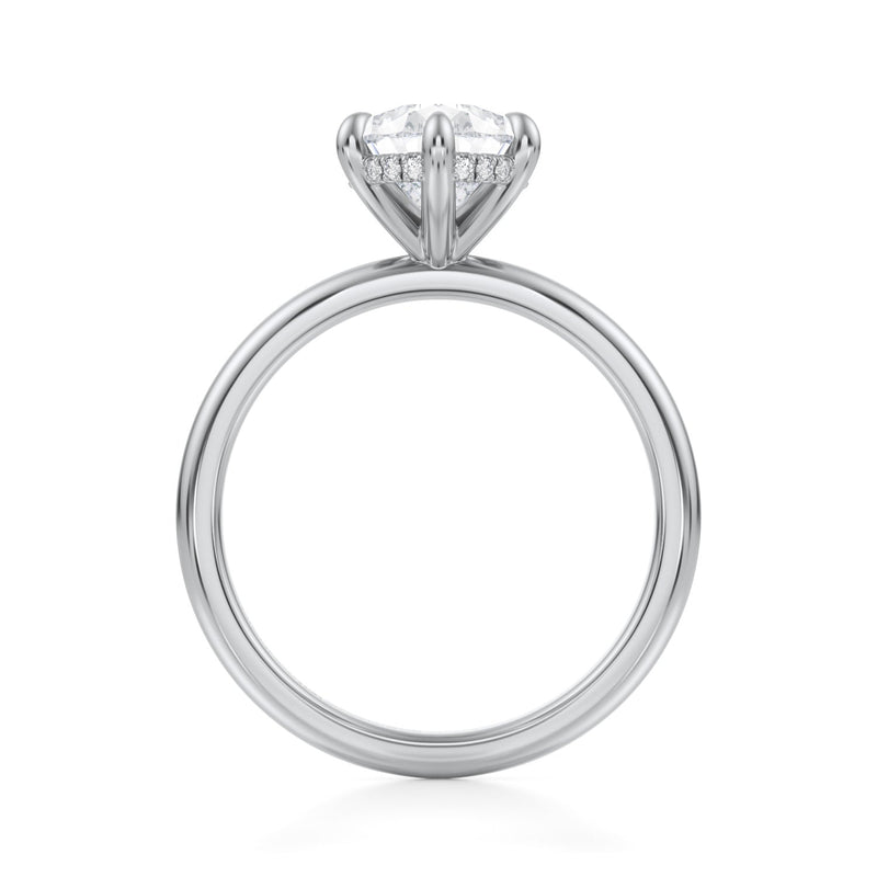 Pear Solitaire Ring With Invisible Halo