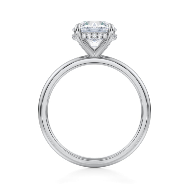 Round Solitaire Ring With Invisible Halo