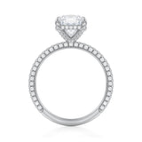 Cushion Pave Basket With Trio Pave Ring  (3.70 Carat E-VS1)