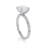 Cushion Solitaire Ring With Pave Prongs  (2.00 Carat F-VVS2)