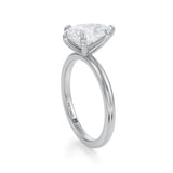 Pear Solitaire Ring With Pave Prongs  (2.70 Carat F-VS1)
