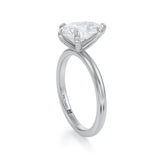 Pear Solitaire Ring With Pave Prongs  (3.40 Carat E-VVS2)