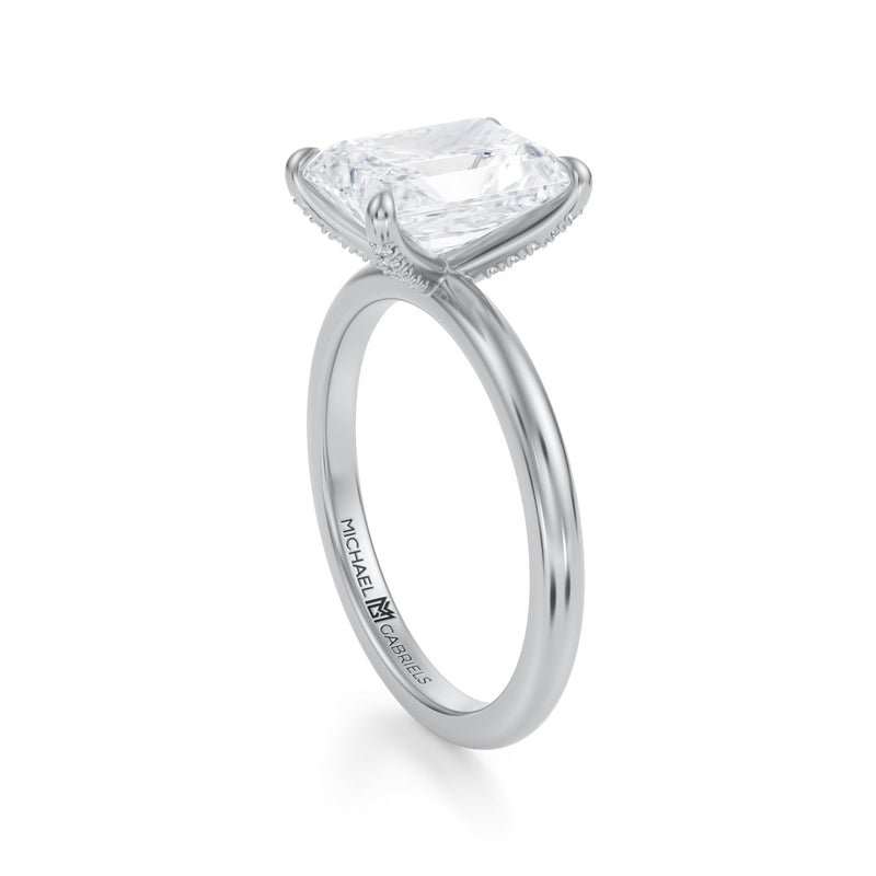Radiant Solitaire Ring With Pave Prongs  (3.50 Carat D-VS1)